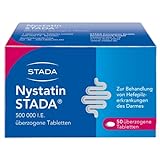 Nystatin STADA 500 000 I.E. - Arzneimittel zur Behandlung von Hefepilzerkrankungen des Darms - gute Verträglichkeit - auch für Schwangere geeignet - 1 x 50 überzogene Tabletten