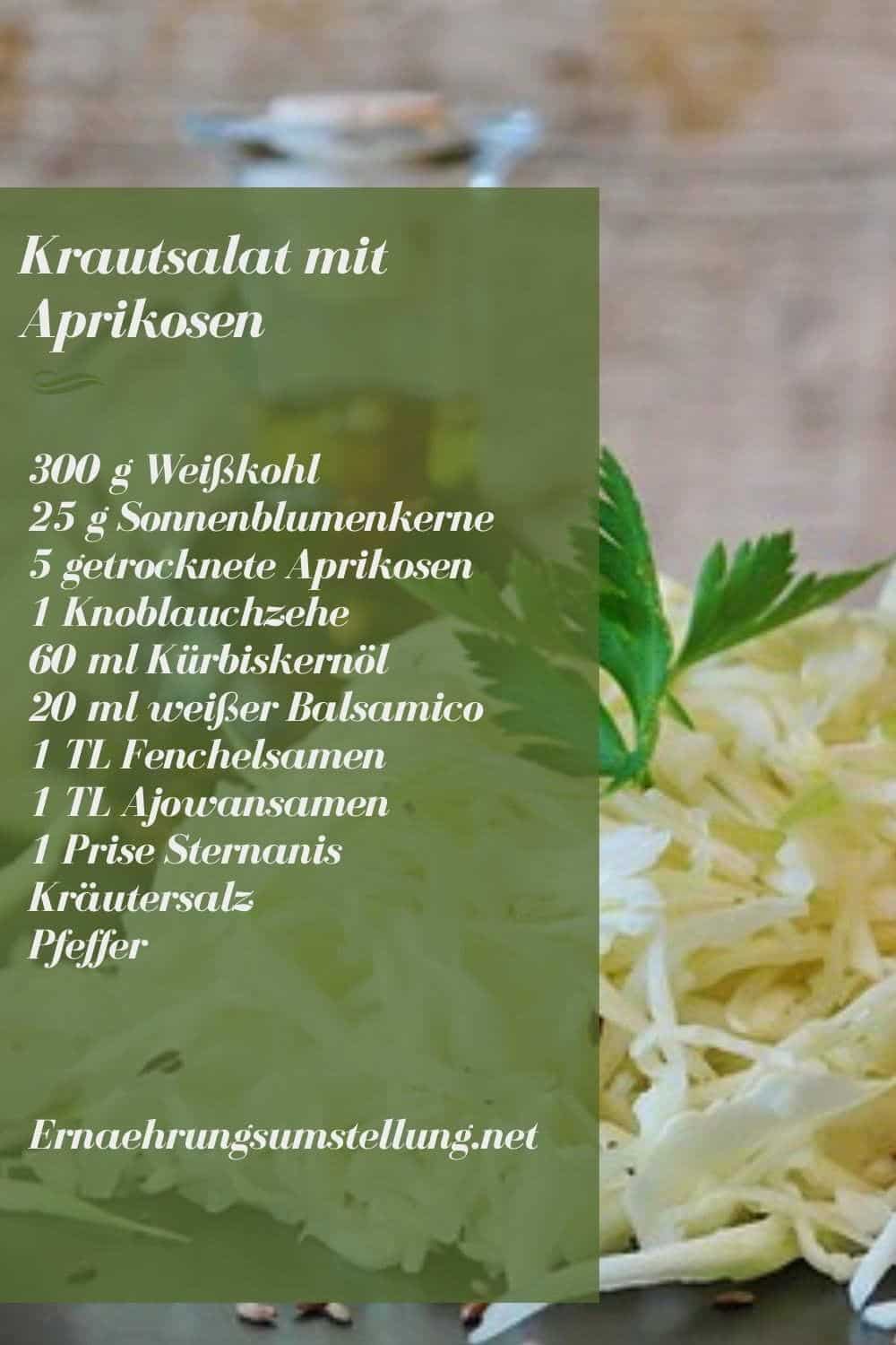 Rezept Krautsalat mit Aprikosen und gerösteten Sonnenblumenkernen